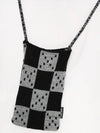 Argyle Checker Knit Bag Black - UNALLOYED - BALAAN 4