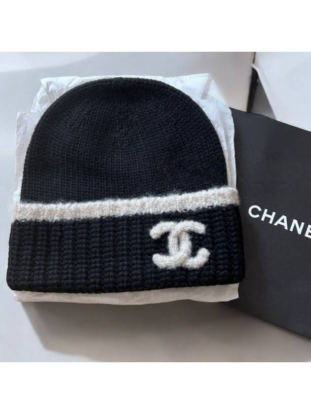 CC Logo Beanie Fur Hat Women Men Unisex Black - CHANEL - BALAAN 1