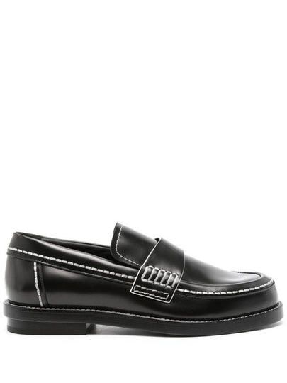 Stitch Detail Leather Loafers Black - ALEXANDER MCQUEEN - BALAAN 2