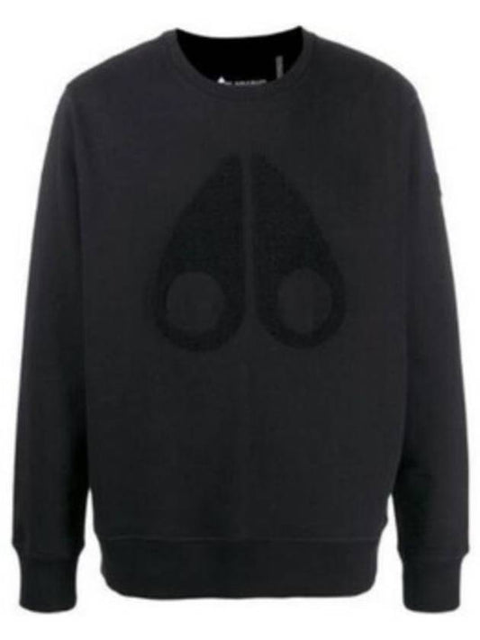 Men's Logo Cotton Sweatshirt Black - MOOSE KNUCKLES - BALAAN 1