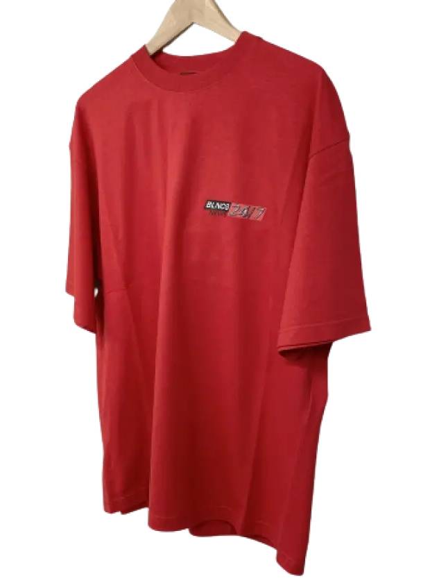 News Logo Print Short Sleeve T-Shirt Red - BALENCIAGA - BALAAN 4