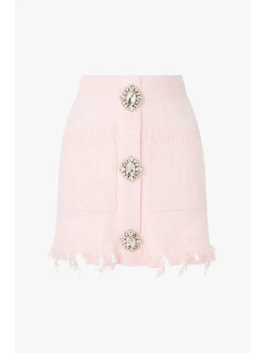 Women s Damaged Hem Rhinestone Skirt Light Pink - PHILIPP PLEIN - BALAAN 1