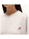 Women's Logo Patch Sweatshirt Pale Gray - AUTRY - BALAAN 4