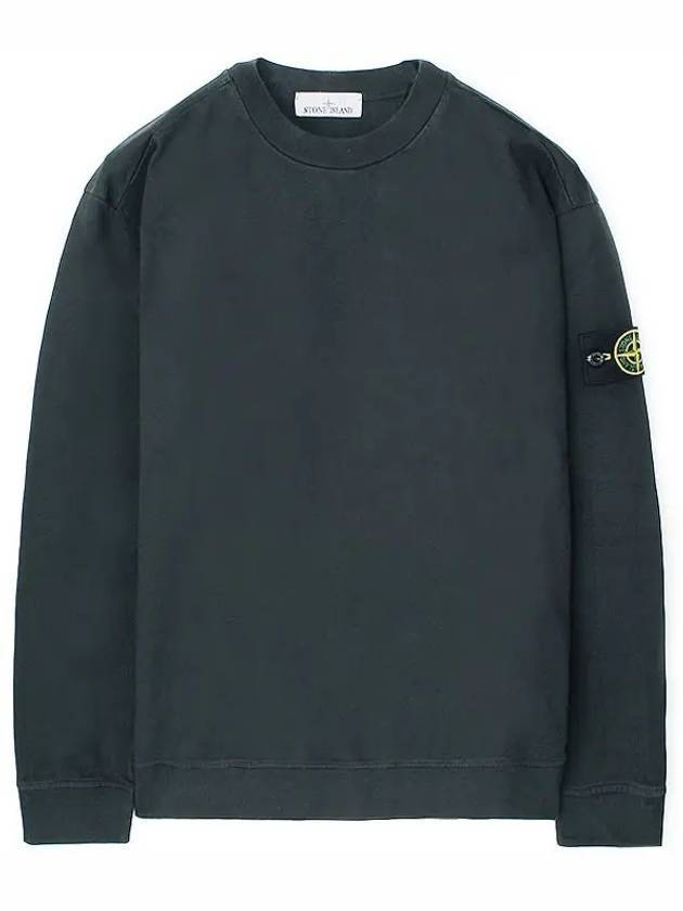 Men's Wappen Patch Crew Neck Sweatshirt Charcoal - STONE ISLAND - BALAAN 1