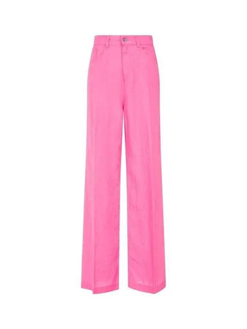 Women s Regular Fit Linen Denim Pants Dark Pink 270744 - EMPORIO ARMANI - BALAAN 1