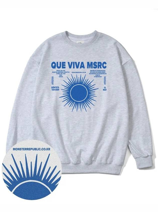 Viva MSRC Vivid Blue Overfit Sweatshirt Melange Gray - MONSTER REPUBLIC - BALAAN 1