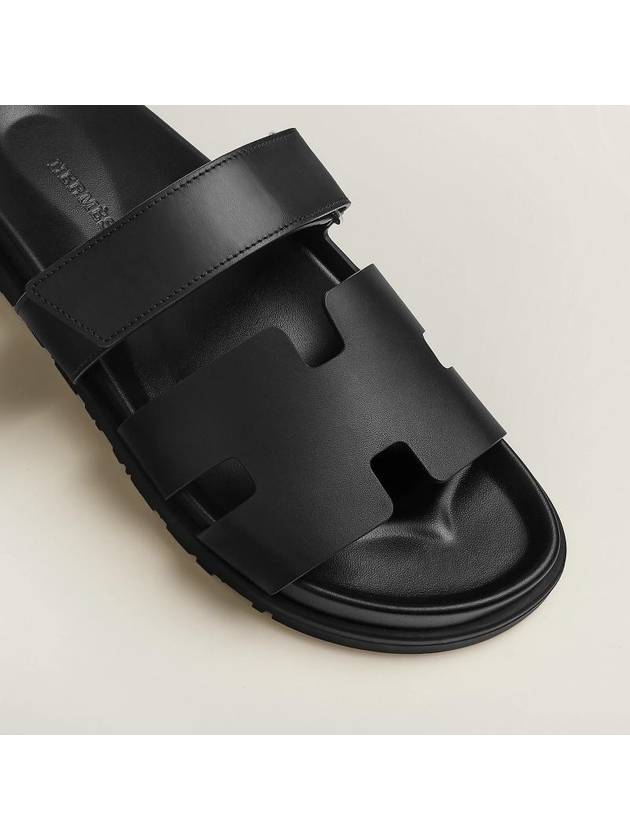 Chypre Men s Sandals Slippers Black H222000ZH01415 - HERMES - BALAAN 5