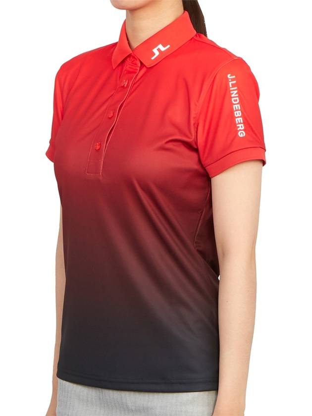 Golf Tour Tech Print Polo GWJT08086 G136 Women's Tour Tech Print Polo - J.LINDEBERG - BALAAN 3