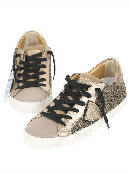 Height Raising Insole Vintage Leather Low Top Sneakers Gold Glitter - PHILIPPE MODEL - BALAAN 2