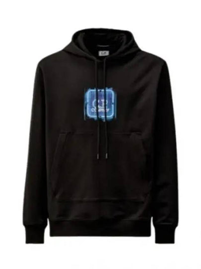 C P Company Metropolis Series Logo Print Fleece Hooded Sweatshirt - CP COMPANY - BALAAN 2