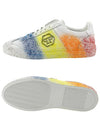 Metal Logo Painted Leather Low Top Sneakers White - PHILIPP PLEIN - BALAAN 7