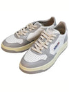 Men's Medalist Low Leather Sneakers Grey White - AUTRY - BALAAN 9