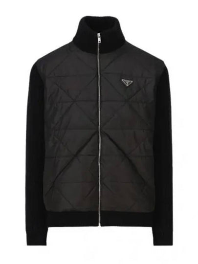 Triangle Logo Re-Nylon Wool Padded Jacket Black - PRADA - BALAAN 2