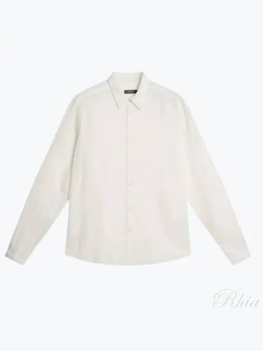 Slim Comfort Tencel Long Sleeve Shirt Cloud White - J.LINDEBERG - BALAAN 1