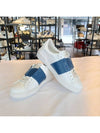 Men's Hidden Open Band Low Top Sneakers White Blue - VALENTINO - BALAAN 2