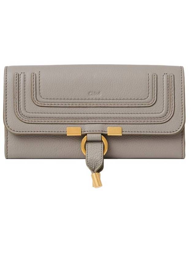 Marci Flap Grain Calfskin Long Wallet Cashmere Gray - CHLOE - BALAAN.