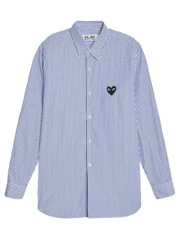 Black Heart Striped Shirt Blue AZ B018 051 1 - COMME DES GARCONS - BALAAN 2