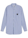 Black Heart Stripe Shirt Blue AX B018 051 1 - COMME DES GARCONS - BALAAN 2