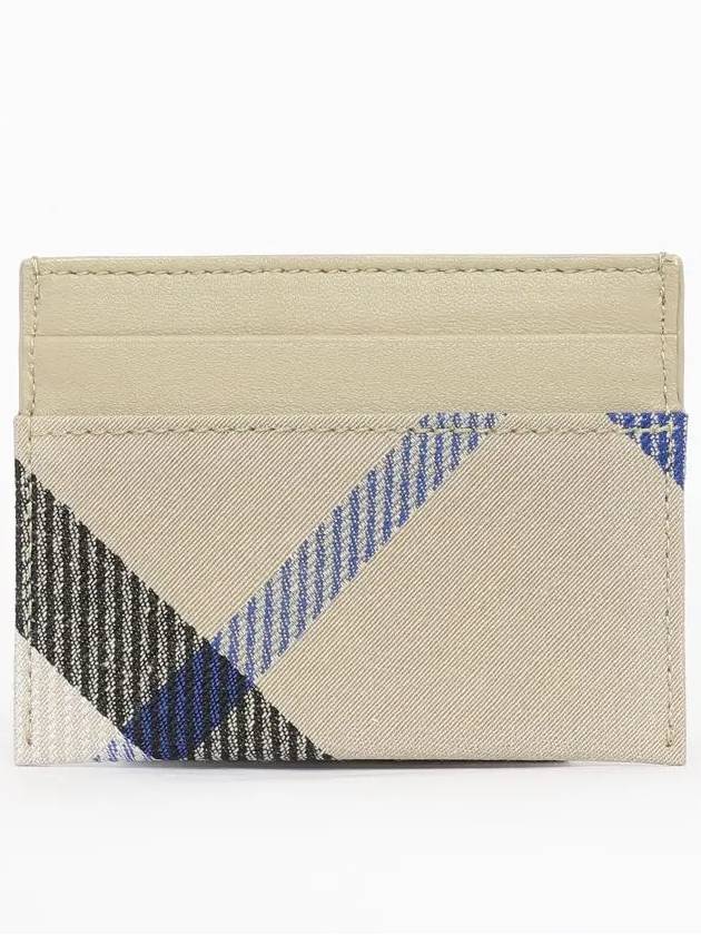 Checked Leather Card Wallet Beige - BURBERRY - BALAAN 4