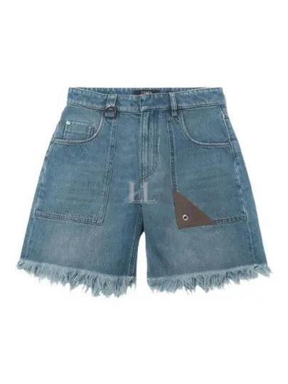 Fringe Denim Shorts Blue - FENDI - BALAAN 2