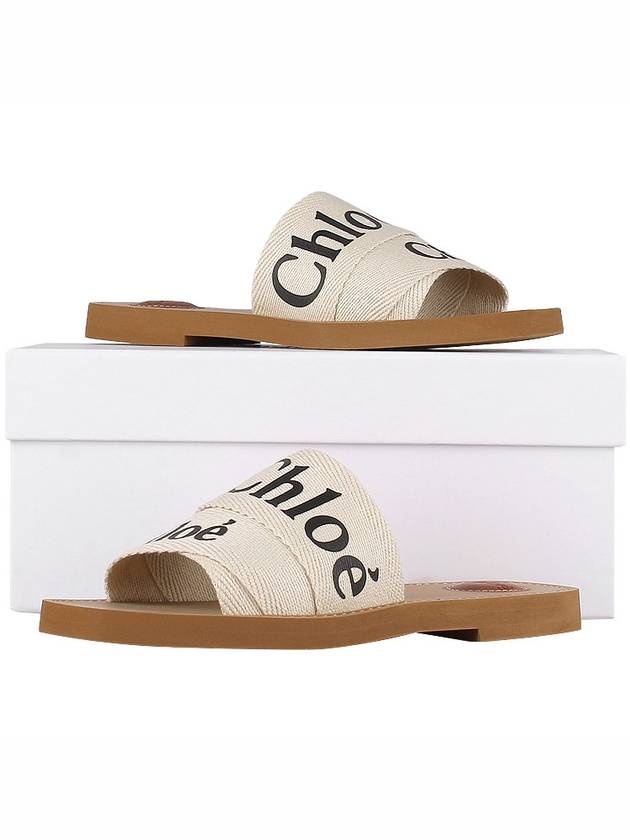 Woody Logo Flat Mule Slippers White - CHLOE - BALAAN 11