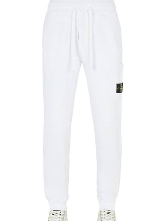 Waffen Patch Cotton Fleece Track Pants White - STONE ISLAND - BALAAN 2