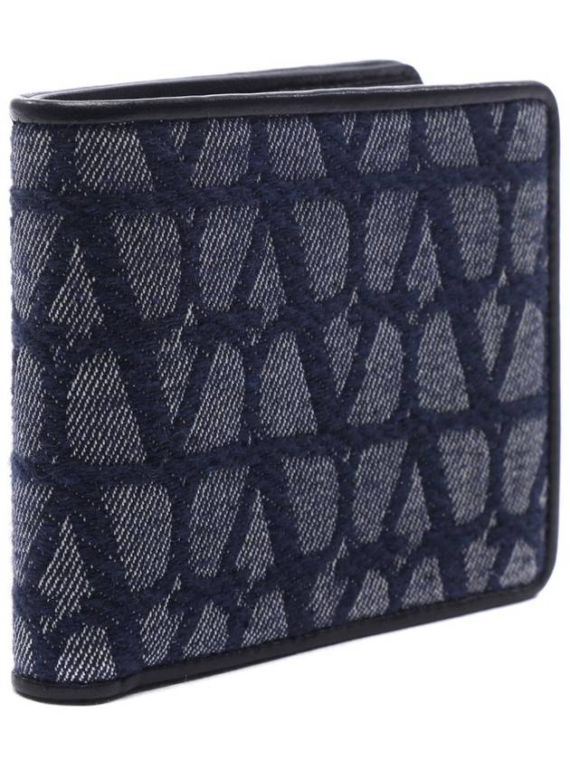 Toile Iconographe Denim Half Wallet Blue - VALENTINO - BALAAN 4