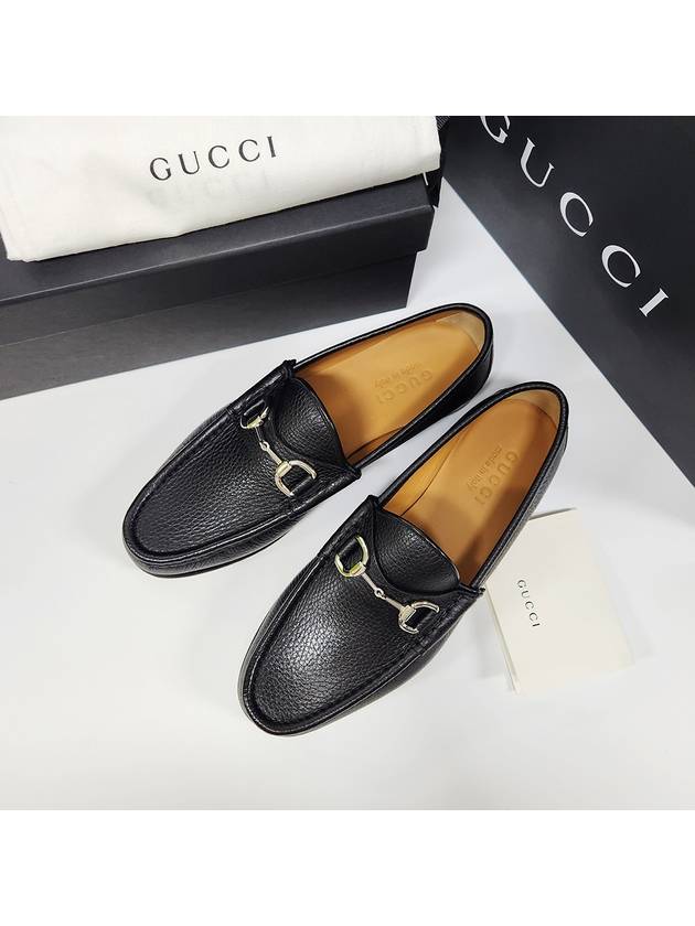 Horsesbit Nestor Grain Leather Loafers Black - GUCCI - BALAAN 4