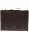 Intrecciato Weaving Strap Clutch Bag Brown - BOTTEGA VENETA - BALAAN 2