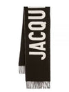 Lecharpe Fringe Logo Virgin Wool Muffler Brown - JACQUEMUS - BALAAN 2