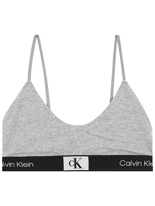 CK96 Logo Cotton Bra Grey - CALVIN KLEIN - BALAAN 2