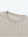 Glitter Round Neck Knit Top Beige - CALLAITE - BALAAN 2