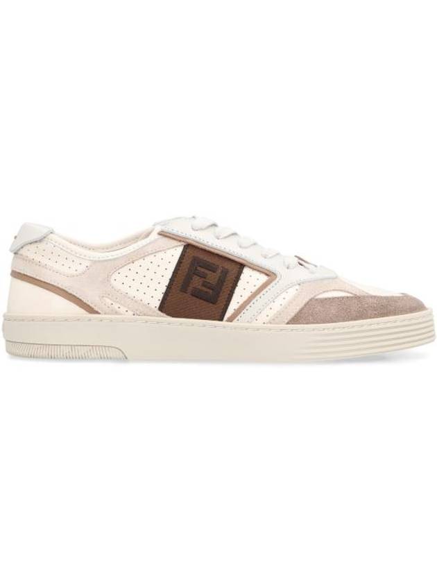 Step Leather Low Top Sneakers Beige - FENDI - BALAAN 3