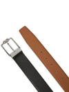 Men's Gancini Square Buckle Leather Belt Black Vicuna - SALVATORE FERRAGAMO - BALAAN 5