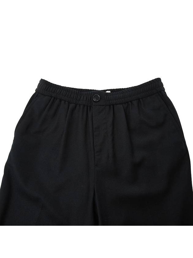 waist band straight pants black - AMI - BALAAN.