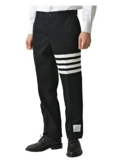 Diagonal Unconstructed Chino Straight Pants Navy - THOM BROWNE - BALAAN 2