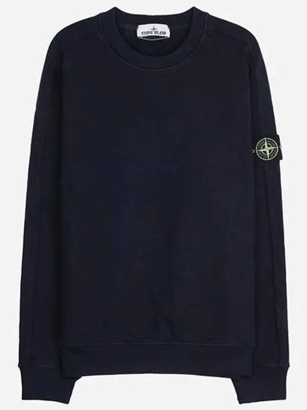 Cotton Crew Neck Sweatshirt Navy - STONE ISLAND - BALAAN 2