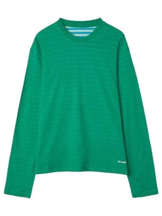 Reversible Striped T Shirt Green Blue Long Sleeve - SUNNEI - BALAAN 1