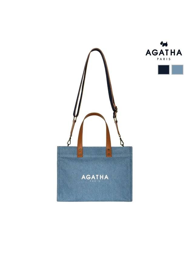 Multi Square Denim Tote Bag Small AGTB136 701 - AGATHA APPAREL - BALAAN 1