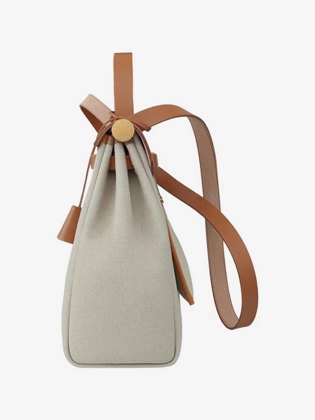 Retourne Viking Canvas Herbag Zip 31 Tote Bag Gold Ecru Beige Fauve - HERMES - BALAAN 4