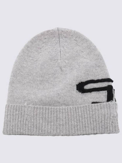 K-Peel Logo Intarsia Beanie Grey - DIESEL - BALAAN 2