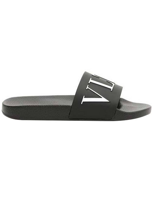 VLTN logo rubber slippers black - VALENTINO - BALAAN.