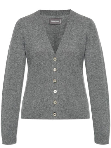 Zadig & Voltaire Cashmere Cardigan Jemmy, Women's, Grey - ZADIG & VOLTAIRE - BALAAN 1