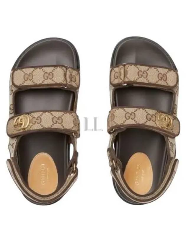 Double G Canvas Sandals Beige - GUCCI - BALAAN 2