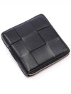 Cassette Compact Zip Around Small Leather Half Wallet Black - BOTTEGA VENETA - BALAAN 6