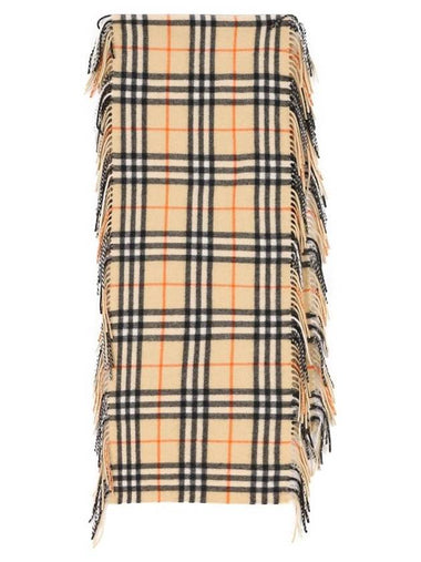 Happy Check Cashmere Scarf Sand - BURBERRY - BALAAN 1