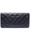 Women s A31509 Navy Caviar Skin CC Logo Silver Flap Long Wallet - CHANEL - BALAAN 3