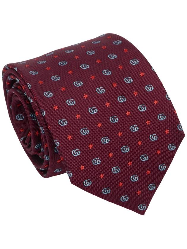 Men's Double G Star Silk Jacquard Tie Red - GUCCI - BALAAN 2