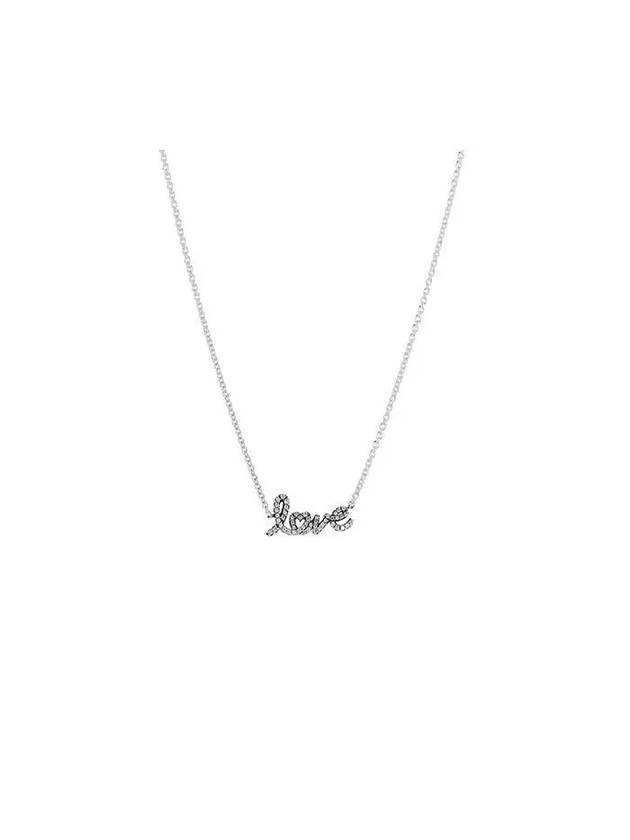 Sparkling Handwritten Love Collier Necklace Silver - PANDORA - BALAAN 2