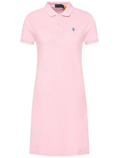 Women's Pony Logo Midi Dress Pink - POLO RALPH LAUREN - BALAAN 2